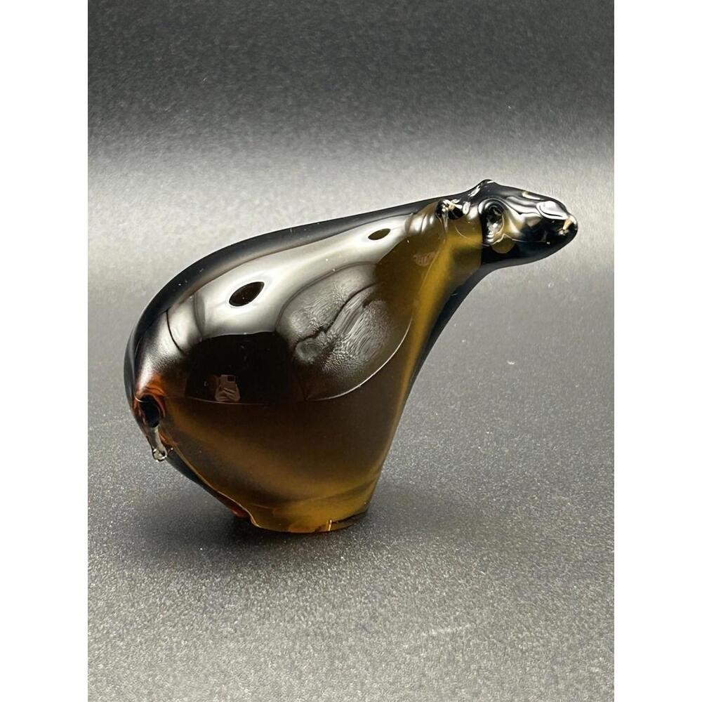 Vintage Murano Amber Glass Bear/Polar Bear Figure/Sculpture MCM 1960’s